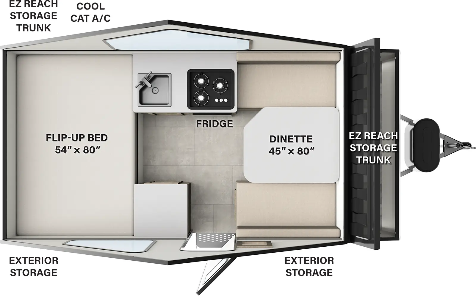 Rockwood Hard Side Pop Up Campers A122S Floorplan